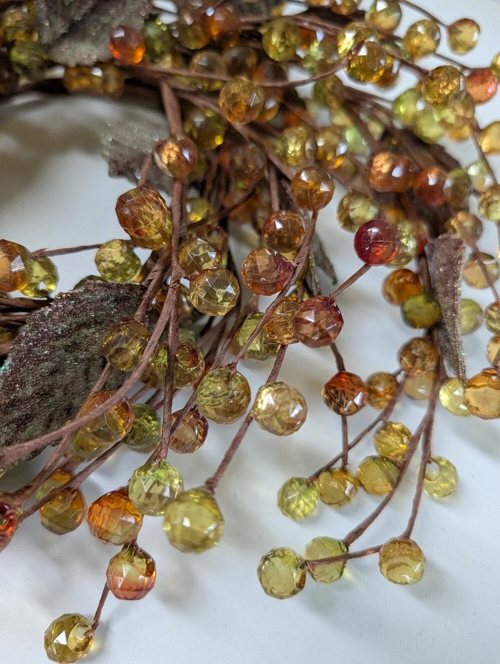 CRATE AND BARREL jewel beaded garland fall decor holiday